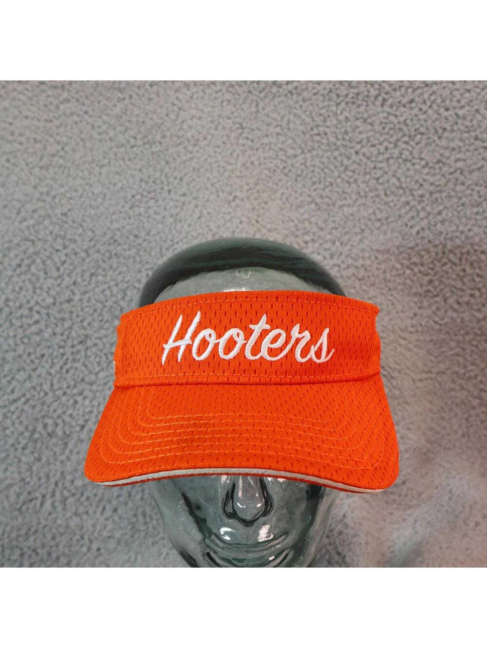 Vtg Hooters Visor Owl's Nest Orange Mesh Hat Cap Otto